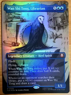 X 1 Wan Shi Tong, Librarian (Borderless, Foil) NM-M Avatar MTG Magic - Image 2