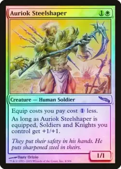 Magic the Gathering AURIOK STEELSHAPER #4/306 Mirrodin Rare White Foil 2003 NM - Image 1