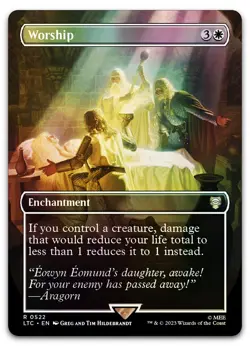 Worship (Borderless) #522 (Foil) (NM) Lord of the Rings LTC Magic MTG - Image 1