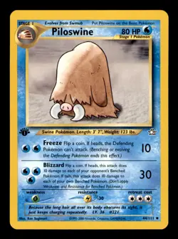 Piloswine 44/111 Uncommon Neo Genesis Pokemon 1st Edition Near Mint - Image 1