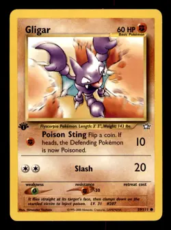 Gligar 59/111 Common Neo Genesis Pokemon 1st Edition Near Mint - Image 1