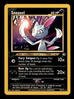 Sneasel 25/111 Rare Neo Genesis Pokemon 1st Edition Near Mint - Image 1