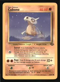 Cubone 50/64 Common Jungle Pokemon Lightly Played - Image 1