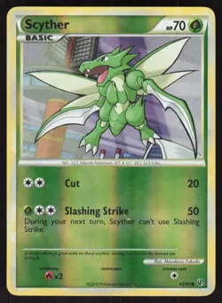 Scyther 65/90 Common HGSS Undaunted Pokemon Reverse Holo Lightly Played - Image 1