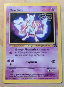 VINTAGE POKEMON BLACK STAR PROMO CARD TCG Game #3 MEWTWO (WB MOVIE) RARE WOTC ⭐ - Image 1