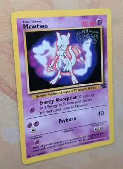 VINTAGE POKEMON BLACK STAR PROMO CARD TCG Game #3 MEWTWO (WB MOVIE) RARE WOTC ⭐ - Image 3