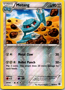 Metang 48/98 Reverse Holo XY Ancient Origins 2015 Rare Pokemon TCG Card NM - Image 1