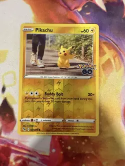 Pikachu 27/78 Pokemon GO Set Reverse Holo Common Pokemon Card TCG 2022 LP - Image 1