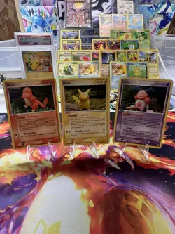 Ditto delta Species PIka Charmander Mr. Mime (3 Card Lot) Heavy Play! - Image 1