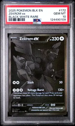Zekrom ex - 172/086 - BWR - Black Bolt - Pokemon Card - PSA 10 - Image 1