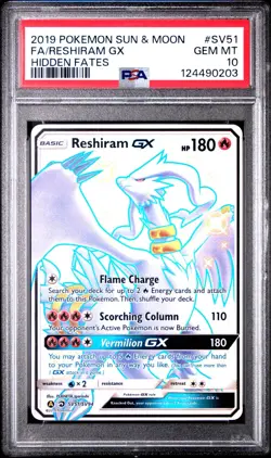 Reshiram GX - SV51/SV94 - Ultra Rare - Hidden Fates - Pokemon Card - PSA 10 - Image 1