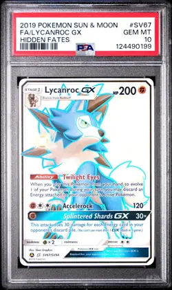 Lycanroc GX - SV67/SV94 - Ultra Rare - Hidden Fates - Pokemon Card - PSA 10 - Image 1