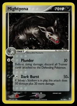 Pokemon Card - Mightyena Power Keepers 18/108 Holo Rare - Image 1