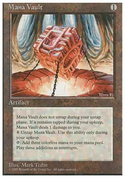 MTG English Mana Vault Heavy Play Normal 4th Edition - Image 1