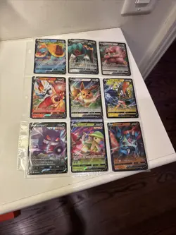 Nintendo Pokemon TCG V Holo 9-Card Lot Drednaw Copperajah Cinderace Eevee - Image 1