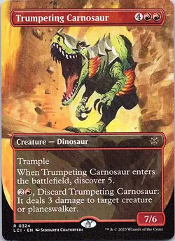 Trumpeting Carnosaur (Borderless) R LCI The Lost Caverns of Ixalan 324 N - Image 1