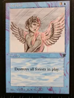 MTG Acid Rain Legends 1994 Rare Blue Sorcery Reseved List English - Image 1