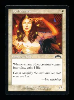 * * 1x Soul Warden x1 * * Exodus MTG MP Moderate Play (riffle shuffled) - Image 1