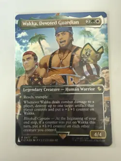 Wakka, Devoted Guardian Borderless Chocobo Track FOIL MTG Final Fantasy 0477 NM - Image 1