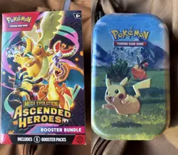Pokemon TCG Mega Evolution—Ascended Heroes 6-Pack Booster Bundle + Pikachu Tin - Image 1