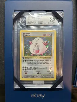 Pokemon Chansey Base Set Shadowless 1st Edition Holo Rare BGS 8.5 - Image 1
