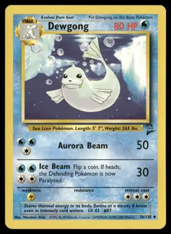 Dewgong 36/130 Uncommon Base Set 2 Pokemon Near Mint - Image 1