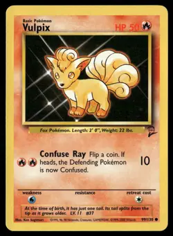 Vulpix 99/130 Common Base Set 2 Pokemon Near Mint - Image 1