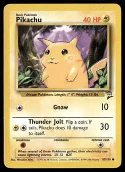 Pikachu 87/130 Common Base Set 2 Pokemon Lightly Played - Image 1