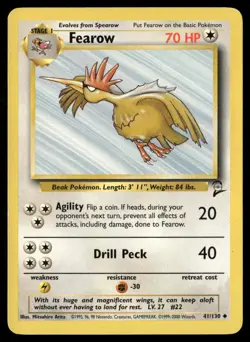 Fearow 41/130 Uncommon Base Set 2 Pokemon Lightly Played - Image 1