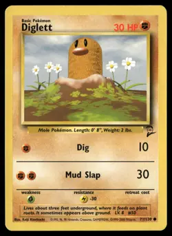 Diglett 71/130 Common Base Set 2 Pokemon Lightly Played - Image 1