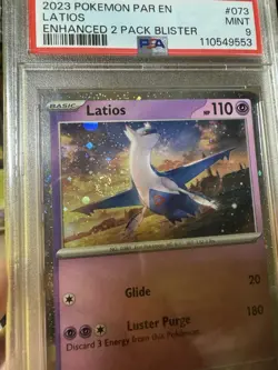 PSA 9 2024 POKEMON 073 LATIOS ENHANCED 2 PACK BLISTER COSMOS HOLO - TWO SWIRLS - Image 3