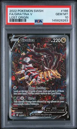 2022 POKEMON SWORD & SHIELD LOST ORIGIN #186 FULL ART/GIRATINA V PSA 10 - Image 1