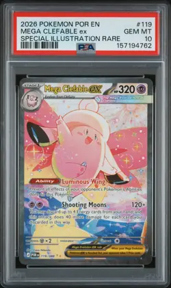 2026 POKEMON PERFECT ORDER SPECIAL ILLUSTRATION RARE MEGA CLEFABLE EX PSA 10 - Image 1