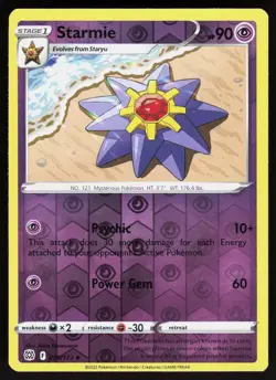 Starmie 055/172 Uncommon Brilliant Stars Pokemon Reverse Holo Near Mint - Image 1