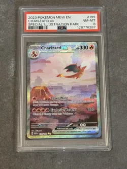 2023 POKEMON MEW EN-151 SPECIAL ILLUSTRATION RARE #199 CHARIZARD EX PSA 8 - Image 1