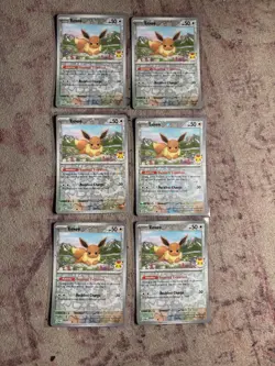 Eevee - (Pokemon Day 2025) (Reverse Cosmos Holo) 074/131 lot of 6 - Image 1