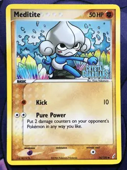 Meditite 56/100 - EX Crystal Guardians - STAMPED Holo 2006 Pokemon NM NEAR MINT - Image 1
