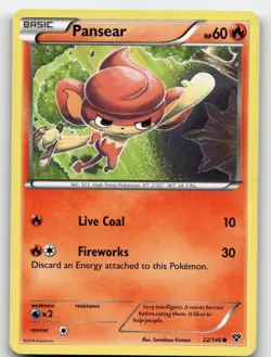 PANSEAR 22/146 COMMON XY POKEMON HEAVILY PLAYED - Image 2