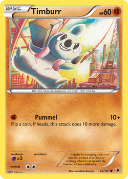 TIMBURR 62/101 COMMON NOBLE VICTORIES POKEMON MP/HP - Image 1