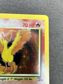 1999 Fossil Pokemon Card Moltres 12/62 Holo Rare MP - Image 4