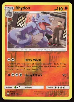 Rhydon 94/214 Uncommon Unbroken Bonds Pokemon Reverse Holo Lightly Played - Image 1