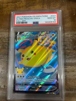 POKEMON 2021 Celebrations Full Art FLYING PIKACHU Vmax #007 PSA 10 Gem Mint 4 - Image 1