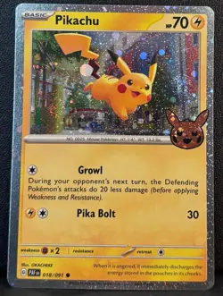 Pikachu 018/091 Holo Rare Trick or Trade BOOster 2024 Pokemon Near Mint - Image 1