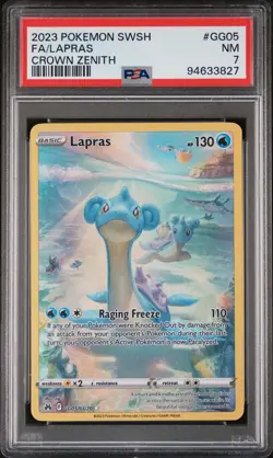 2023 Pokemon Sword And Shield Crown Zenith Fa/Lapras Crown Zenith #GG05 PSA 7 - Image 1