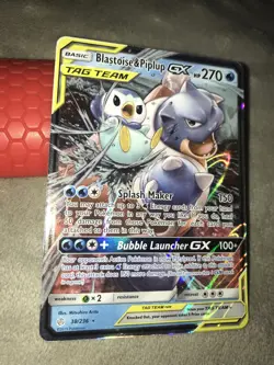 💰FLAWLESS!! Pokemon TCG Cosmic Eclipse Blastoise & Piplup GX 38/236 Tag Team - Image 5