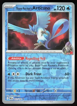 Team Rocket's Articuno 051/182 Rare Destined Rivals Pokemon Reverse Holo NM - Image 1