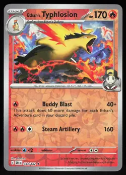 Ethan's Typhlosion 034/182 Rare Destined Rivals Pokemon Reverse Holo Near Mint - Image 1