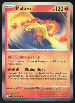Moltres 146/165 Rare 151 Pokemon Holo Near Mint - Image 1
