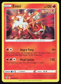 Entei 019/203 Holo Rare Evolving Skies Pokemon Holo Lightly Played - Image 1