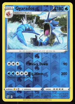 Gyarados 040/192 Holo Rare Rebel Clash Pokemon Reverse Holo Lightly Played - Image 1